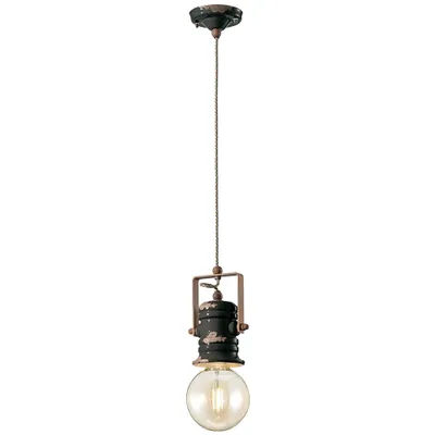 Image de Ferroluce Urban Lampe à suspendre noire ronde