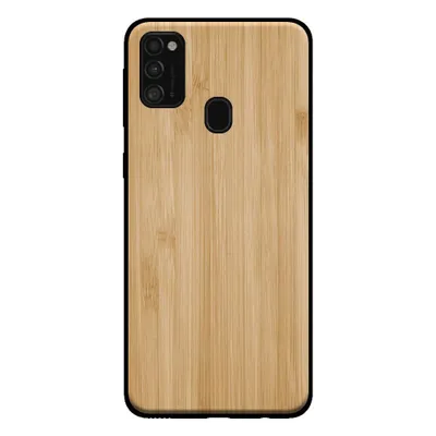 Productafbeelding van Smartphonica telefoonhoesje voor Samsung Galaxy M21, met houten uitstraling - achterkant van bamboe kunsthout, bruin