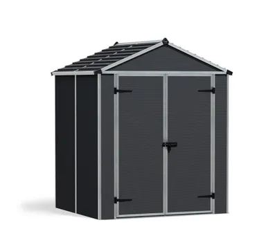 Produktbild von Palram - Canopia Kunststoff Gerätehaus Rubicon 65 Dunkelgrau 154x185x217 cm