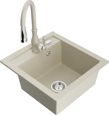 Produktbild von Mexen Vito 1-Becken-Granit-Spüle mit Mischbatterie Savita, Beige - 6503-69-672601-69