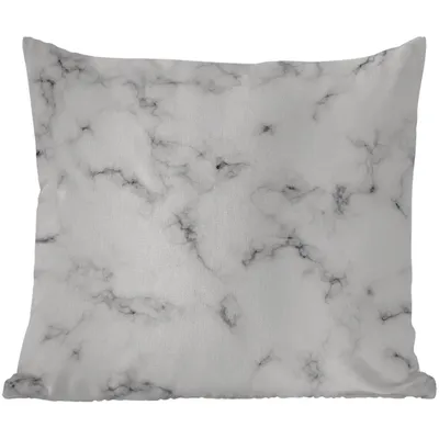 Produktbild von MuchoWow® Outdoor Kissen - Marmor - Textur - Grau - Schwarz - 50x50 cm - Wetterfest - Lounge Kissen - Komfortabel - Kissen mit Bild