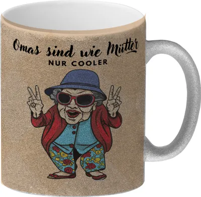 Produktbild von Omas sind wie Mütter nur cooler Glitzer-Glitzer-Kaffeebecher Das