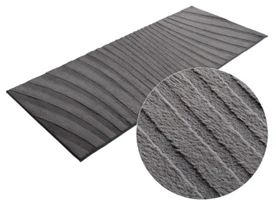 Produktbild von riess-ambiente Teppich WAVE 200x80cm anthrazit Polyester Baumwolle Indoor-Teppichläufer mit Kurzflor 3D-Struktur