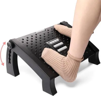 Produktbild von Famanu Fußstütze Büro, 6 Höhenverstellbar, Antirutsch Fußbank mit Massagefunktion für Büro und Zuhause