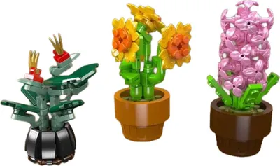 Image de 24113 - 3 Petits pots de fleurs (Mould King)