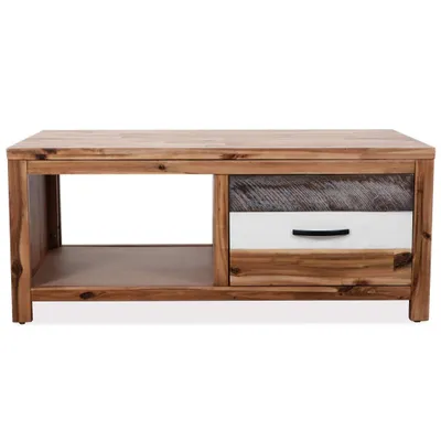 Image de vidaXL Table basse en bois massif d'acacia 90x50x37,5 cm