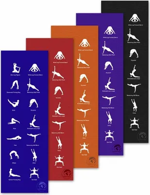 Produktbild von Yoga Matte und Gynastik Sport Matte mit Übungen Farbe - blau