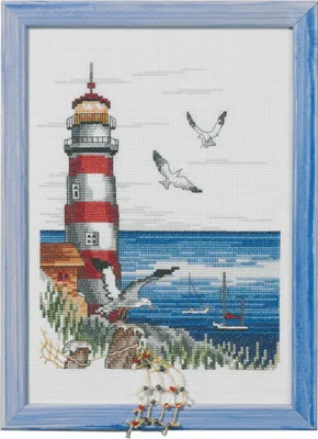 Produktbild von Permin Kreuzstich Stickpackung "Leuchtturm", Zählmuster, 20x28cm, 92-2307