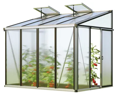 Produktbild von GFP Gewächshaus Anlehngewächshaus Ella 34 - Aluminium - 263x194 cm - 16 mm Polycarbonat-Platten