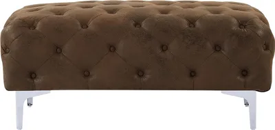 Produktbild von Chesterfield-Hocker - Mikrofaser - Vintage-Leder-Optik - EDWINA