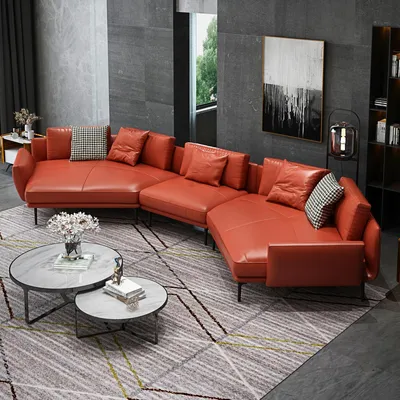 Produktbild von Wohnlandschaft Garnitur Design Modern Sofa Ecksofa Sofa U-Form Ledersofa Couch