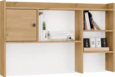 Zdjęcie produktu dla Nadstawka do Biurka 120 cm DĄB ARTISAN 1 Drzwi Regał Na Książki Dokumenty