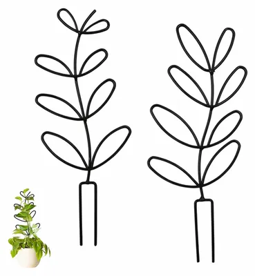 Imagen del producto de Soportes para plantas de interior, 2 unidades, con forma de hoja, ideales para plantas de maceta