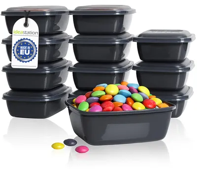 12er-Set Gefrierdosen 320 ml anthrazit stapelbar