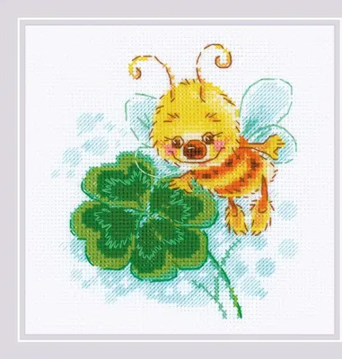 Produktbild von Riolis Kreuzstich Set "Glücksklee ", Zählmuster, 15x15cm
