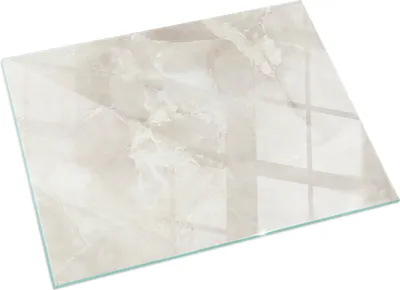 Produktbild von Natürliches Marmormuster – Glasbodenplatte für – Kaminofen – Kaminplatte Glas – Schutzglas – Funkenschutzplatte –Glasbodenplatte Feuerfeste – Hitzeschutzplatte – Bodenschutz aus Glas – 60x40 cm