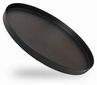 Produktbild von Deko Tablett Schwarz Ø 30 cm | Serviertablett aus Metall | Dekoteller rund | Home & Living Dekoration