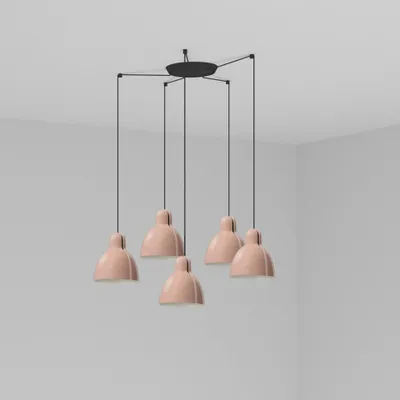 Produktbild von FARO VENICE Pendelleuchte mit 5 Glühbirnen, rosa
