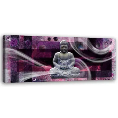 Produktbild von Leinwandbild Feng Shui Buddha 120x40 Feeby Violett bild für die wand bereit zum aufhängen