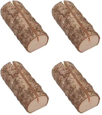 Produktbild von Holzrunde Tischnummernhalter mit Fotohalter für Hochzeit, Set aus 10 Stücken.