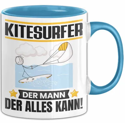 Produktbild von Kitesurfer Tasse Geschenk für Kitesurfer Der Mann Der Alles Kann Geschenkidee zum Geburtstag (Blau)