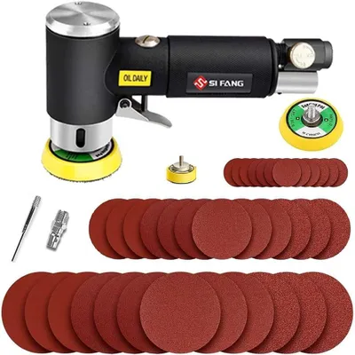 Mini Exzenterschleifer Druckluft 25/50/75mm mit 45 Schleifscheiben