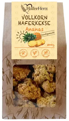 Produktbild von Haferherz Vollkorn Haferkekse Ananas 300g