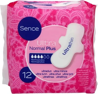Imagen del producto de Sence, protectores para incontinencia para mujer, tipo normal, ultra delgados, 12 unidades