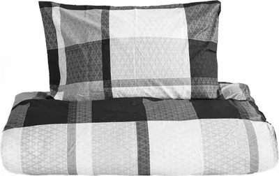 Produktbild von 2 Tlg. Bettwäsche mit Reißverschluss 135x200 cm, Kissenbezug 80x80 cm Schwarz-Weiß
