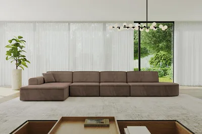 Produktbild von ALTDECOR Ecksofa in L-Form IREA-L3-v3 412x165x77 cm Braun Corner Sofa Eckcouch Couch Wohnlandschaft Cauchsofa