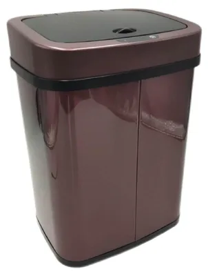 Image de AmazonBasics Poubelle automatique en inox rectangulaire 12 l Burgundy pratique moderne