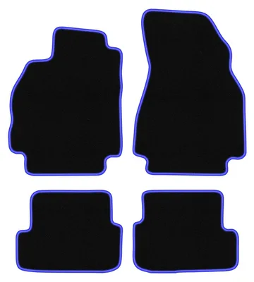 Produktbild von Fußmatten Velours Schwarz/Blau für Renault Megane II 2002-2008 Set 4-tlg