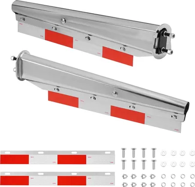 Produktbild von SucceBuy Schmutzfängeraufhänger mit gerader Feder, 63,5 mm Bolzenabstand, geeignet für Sattelschlepper. 1 Paar Schmutzfängeraufhänger-Set mit reflektierenden Aluminiumplatten, Farbe Silber.