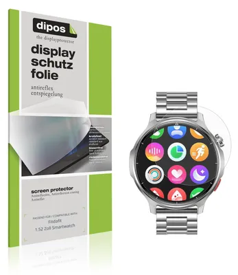 Produktbild von 6x Schutzfolie für Fitdafit 1.52 Zoll Smartwatch matt Displayschutzfolie Folie Display Schutz dipos