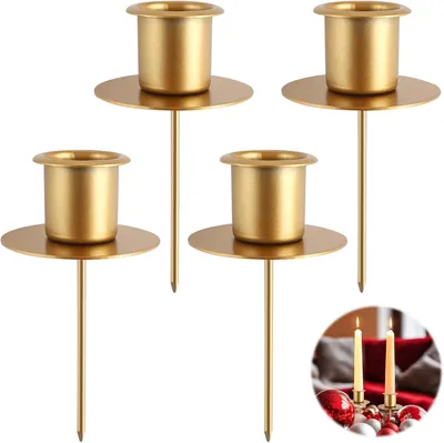 Immagine prodotto di d'Avvento, portacandele, set di 4 pezzi, portacandele in metallo, da inserire, portacandele a stelo, metallo, per candele, Natale, decorazione