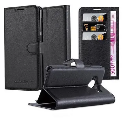 Obrázok produktu pre Cadorabo puzdro pre HTC ONE ME v čiernej farbe PHANTOM BLACK Puzdro na mobilný telefón s magnetickým zatváraním, funkciou stojana a slotom na kartu Kryt puzdra Ochranné puzdro Kryt puzdra Book Flap Style