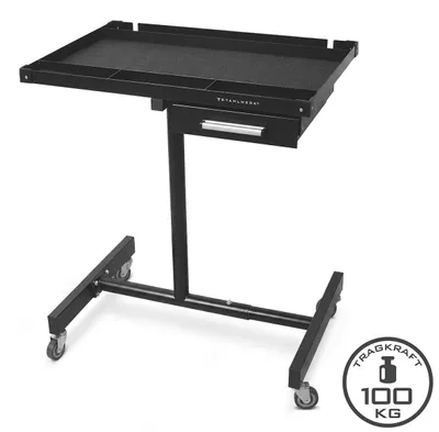 Obrázok produktu pre STAHLWERK Pracovný stôl s nastaviteľnou výškou, 100 kg, dielenský vozík so zásuvkou