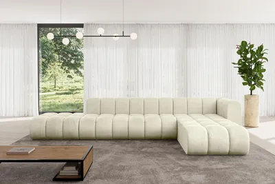 Produktbild von ALTDECOR Modulares Sofa Ecksofa in L-Form - Zuvon-L2 - 387x177x70 cm Beige - Corner modular Sofa Eckcouch Couch Wohnlandschaft Cauchsofa Bodensofa Polstersofa