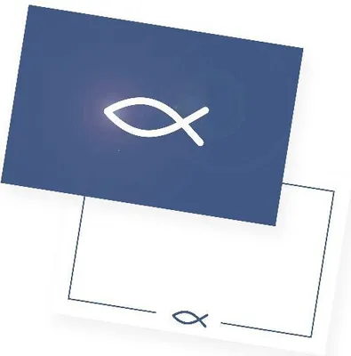 Produktbild von itenga 12x Einladungskarten FISCH Dankeskarten Kommunion Taufe A6