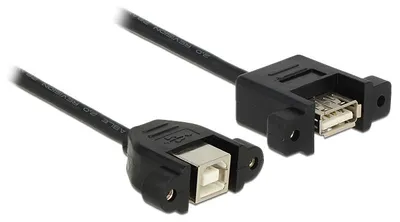 Obrázek produktu pro DeLOCK 1m USB 2.0-A/USB 2.0-B, 1 m, USB A, USB B, USB 2.0, Samice/samice, Černá