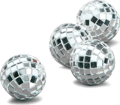 Produktbild von Miniatúrne disko gule 4 ks strieborné 3,5 cm