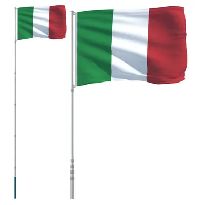 Produktbild von Flagge Italiens mit Mast 5,5 m Aluminium