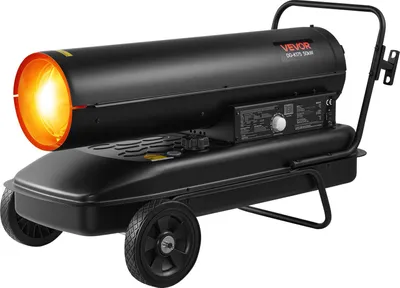 Produktbild von VEVOR 50 kW Heizkanone, Dieselheizer, Torpedo-Raumheizer mit Rädern und einstellbarer Temperatur, Dieselheizgebläse für Baustelle/Garage/Lager/Werkstattbau/Außenheizung, Schwarz
