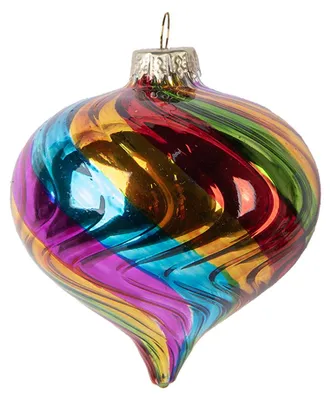 Image de Clayre & Eef Boule de Noël Ø 8x8 cm Multicolore verre