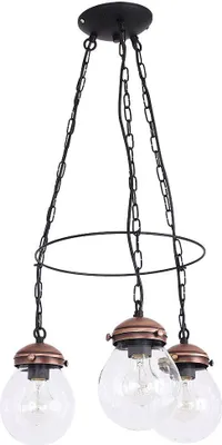 Immagine prodotto di Lampada a sospensione vintage "Fuerte" in rame spazzolato vetro metallo 3 luci lampada a sospensione soggiorno tavolo da pranzo