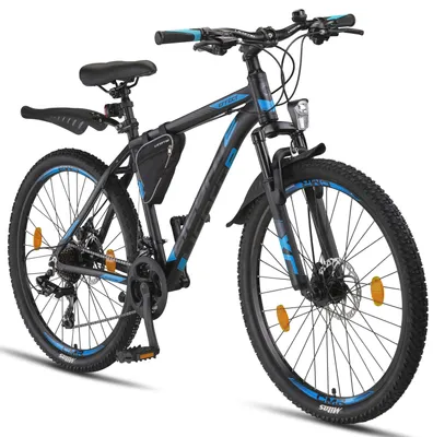 Obrázek produktu pro Licorne Bike Effect prémiové horské kolo ve velikostech 26, 27,5 a 29 palců - kolo pro chlapce, dívky, muže a ženy - 21 rychlostí Shimano - pánské kolo