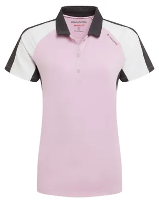 Immagine prodotto di Craghoppers - Polo da donna "Hazelmere", Nosilife, stemma, maniche corte CG2468 (34 DE) (Orchidea/Bianco)