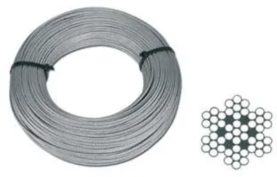 Obrázok produktu pre Oceľové lano z nehrdzavejúcej ocele AISI 316, 49 pramencov – ø 6,0 mm x 50 m