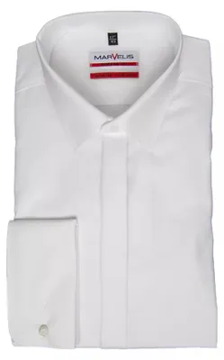 Produktbild von Marvelis - Modern Fit - Herren Langarm Hemd, (731435), Größe:41, Farbe:Weiß (00)