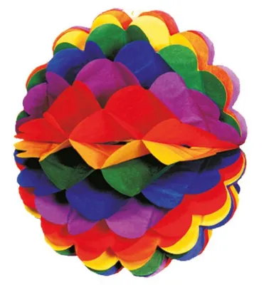 Immagine prodotto di amscan 4054 Palla a nido d'ape arcobaleno - Ø 28 cm circa